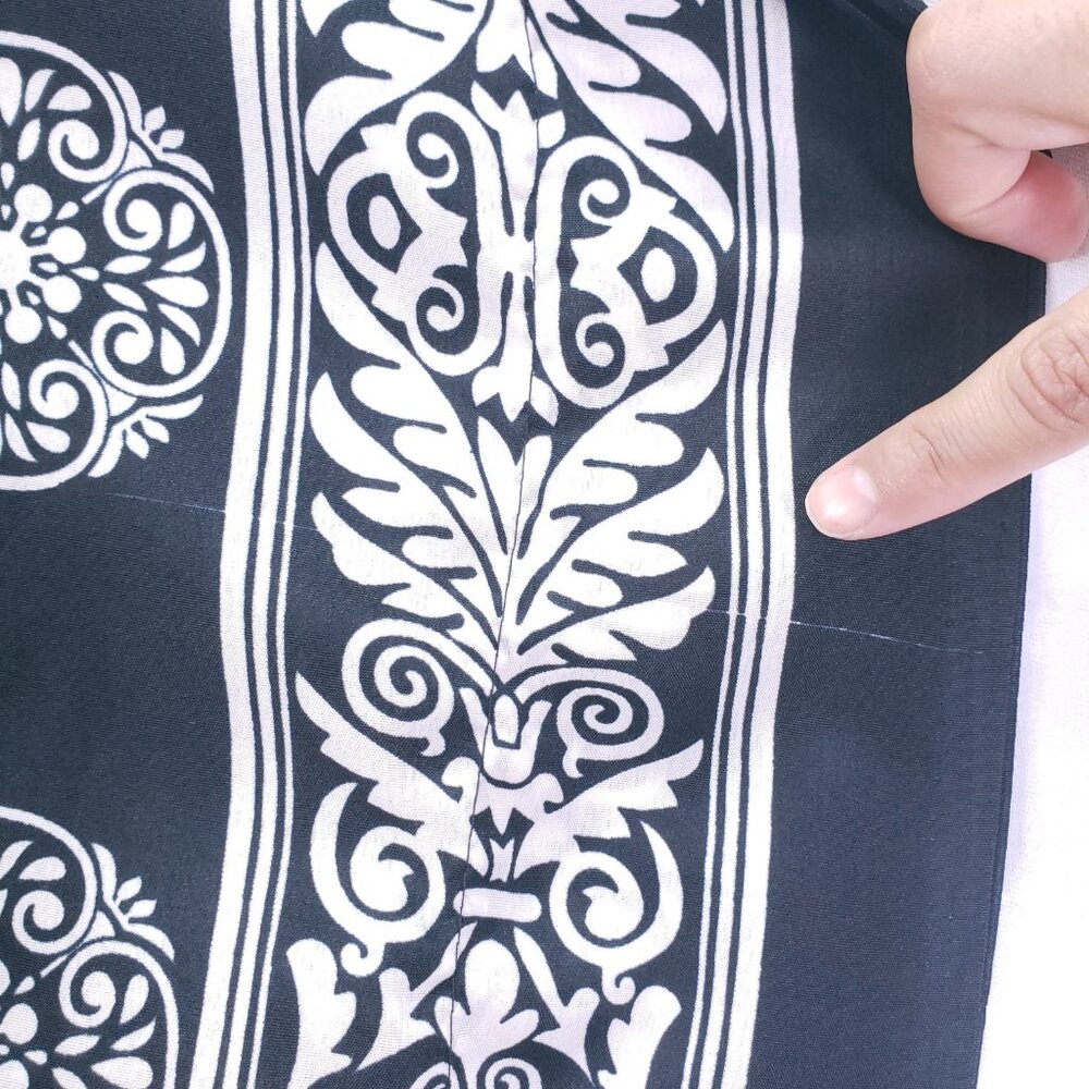Nf Black and White Floral Geometric Pattern Moo Moo Kaftan Relaxed Maxi Dress - Picture 11 of 16